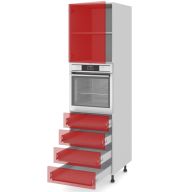 Пенал под духовку с 4-мя ящиками и дверью 228см